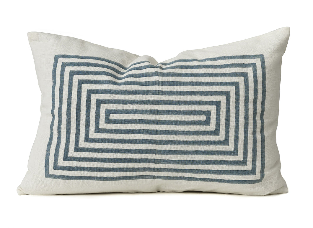Forma Grey/Blue Lumbar Cushion Cover