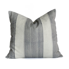 Load image into Gallery viewer, Hand block printed charcoal cotton cushion cover.
