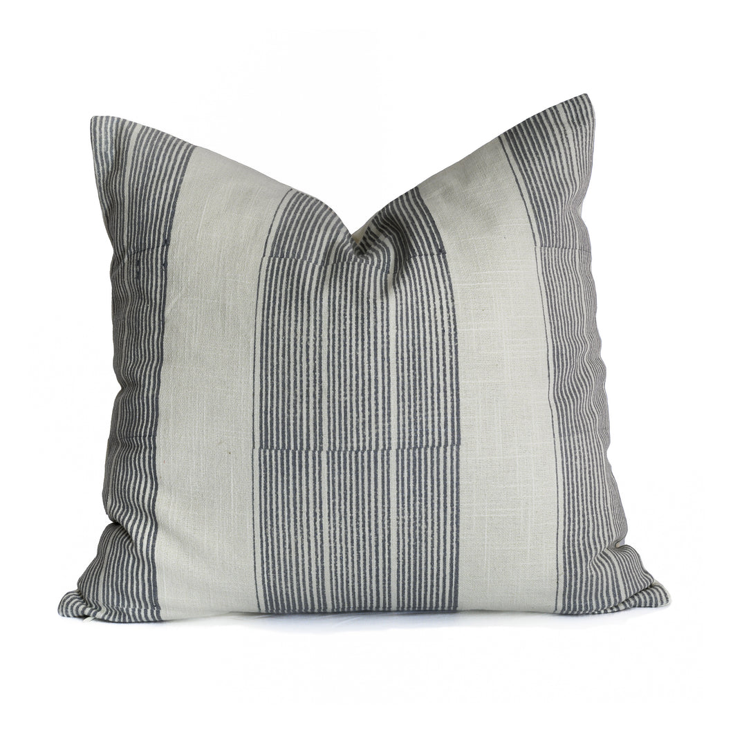 Pier Large Square Cushion Cover in Charcoal Stripe