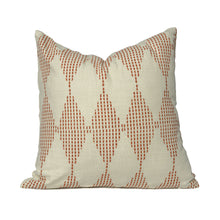 Load image into Gallery viewer, Terracotta coloured block printed cotton cushion cover
