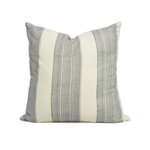 Load image into Gallery viewer, Hand blocked grey striped cotton cushion cover
