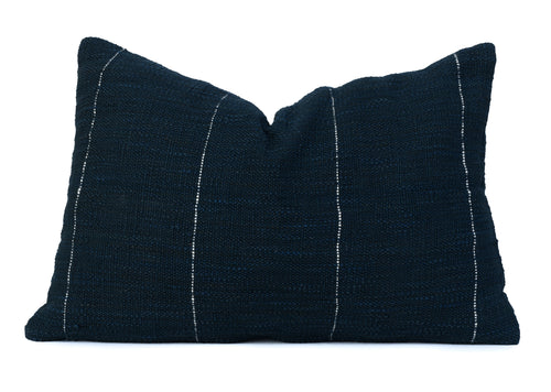 Hand woven Navy Blue cotton cushion cover. 