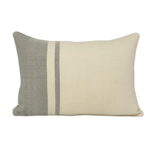 Load image into Gallery viewer, Hand woven woollen cushion cover in grey and beige

