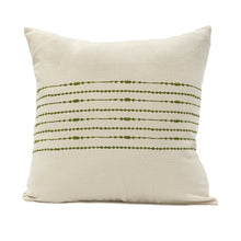 Load image into Gallery viewer, Hand block printed green cotton cushion cover
