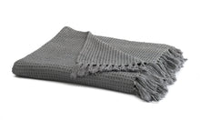 Load image into Gallery viewer, Hand woven Grey cotton throw blanket
