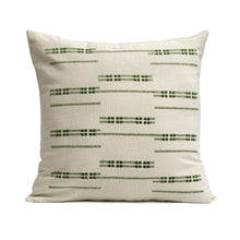 Load image into Gallery viewer, Green Embroidered cotton cushion cover
