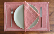 Load image into Gallery viewer, ASH ROSE FRINGED DINNER NAPKINS

